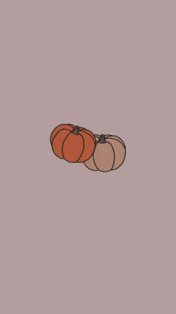 Autumn Minimalist Wallpaper: Serene Pumpkins on Soft Background