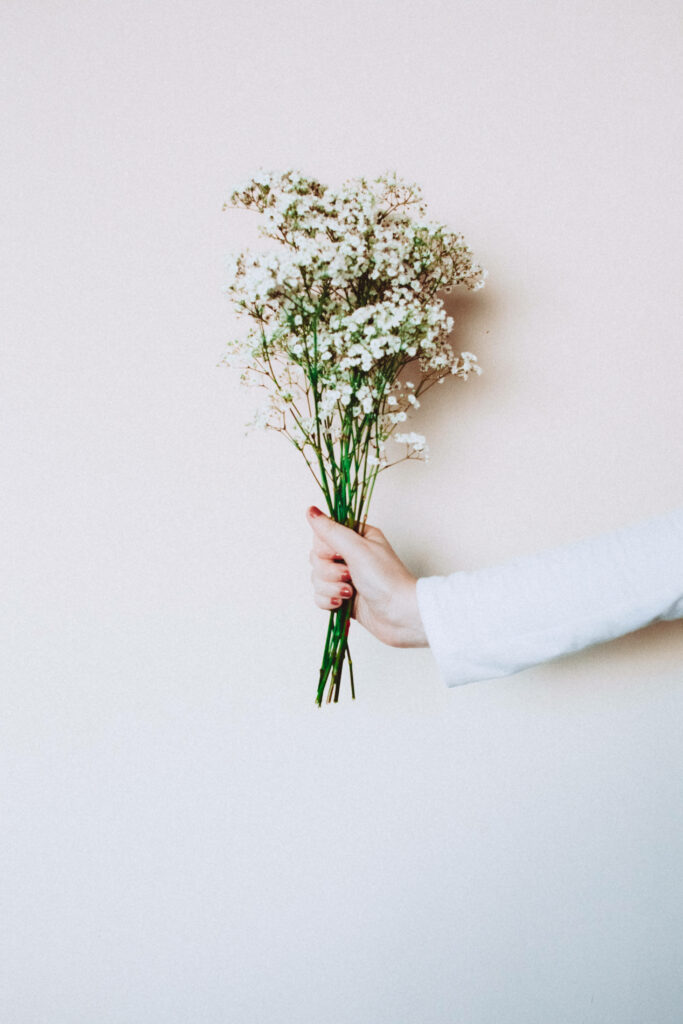 Minimalist Gypsophila Wallpaper: Delicate Baby's Breath Bouquet