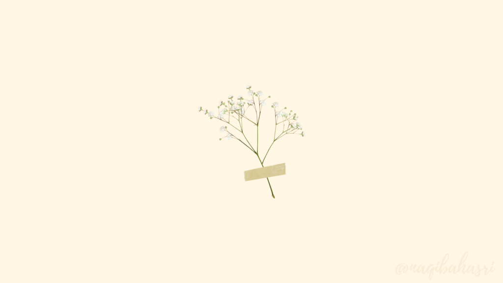 Minimalist Baby's Breath Wallpaper on Beige Background for Clean Design