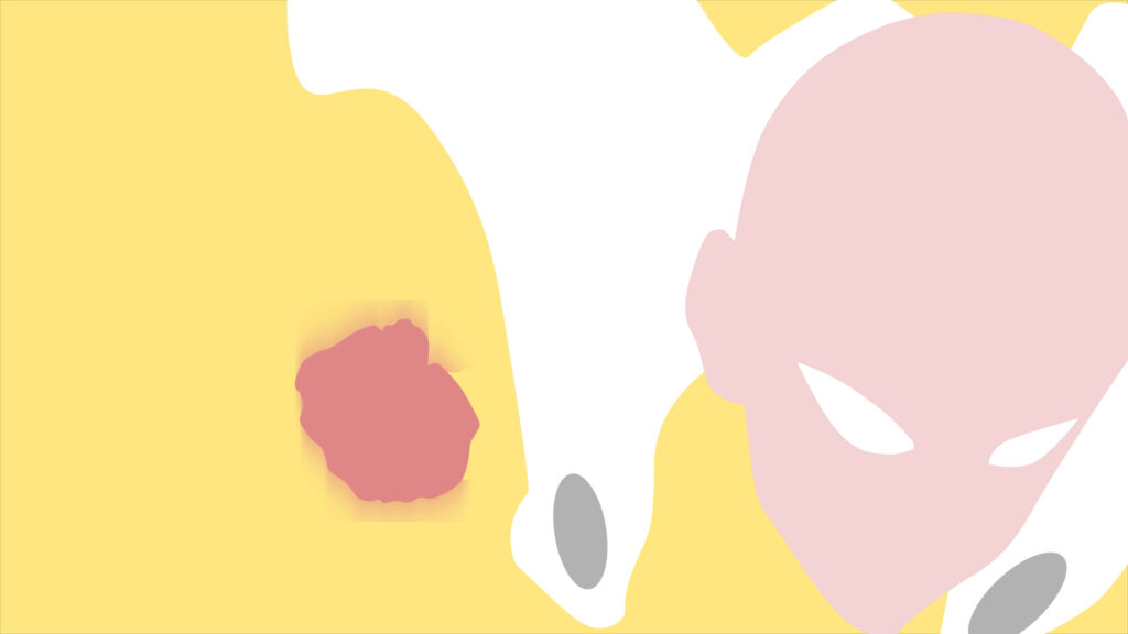 Minimalist Bald Character Wallpaper: Abstract Yellow Design