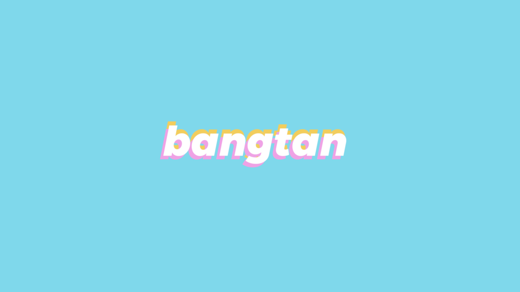 Minimalist Bangtan Wallpaper: Bold Font on Soft Blue Background