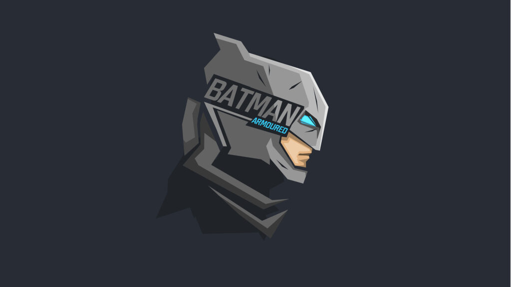 8K Batman Armored Helmet Wallpaper: Minimalist Modern Design