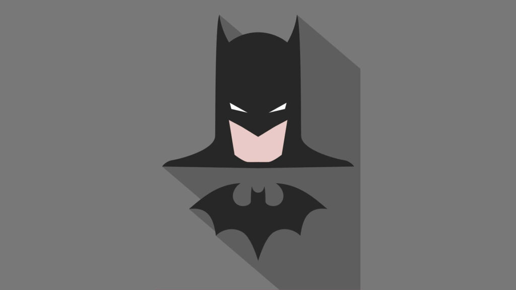 Minimalist Batman Mask Vector Wallpaper on Gray Background