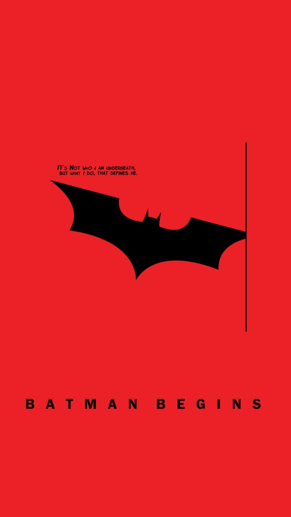 Minimalist Batman Wallpaper: Bold Red, Black Bat Symbol & Inspiring Quote