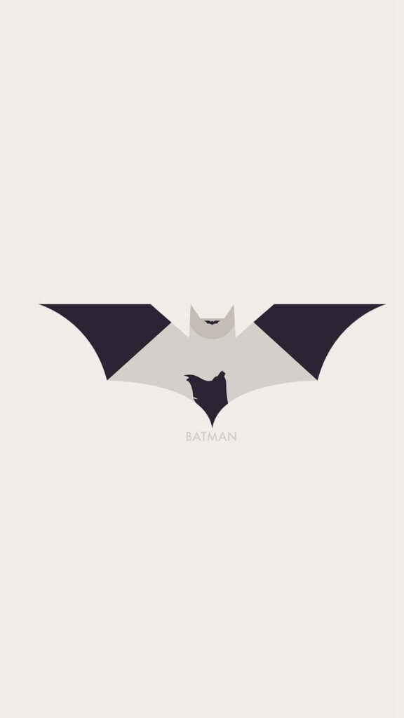 Minimalist Batman Emblem Wallpaper - Stylish Beige Design