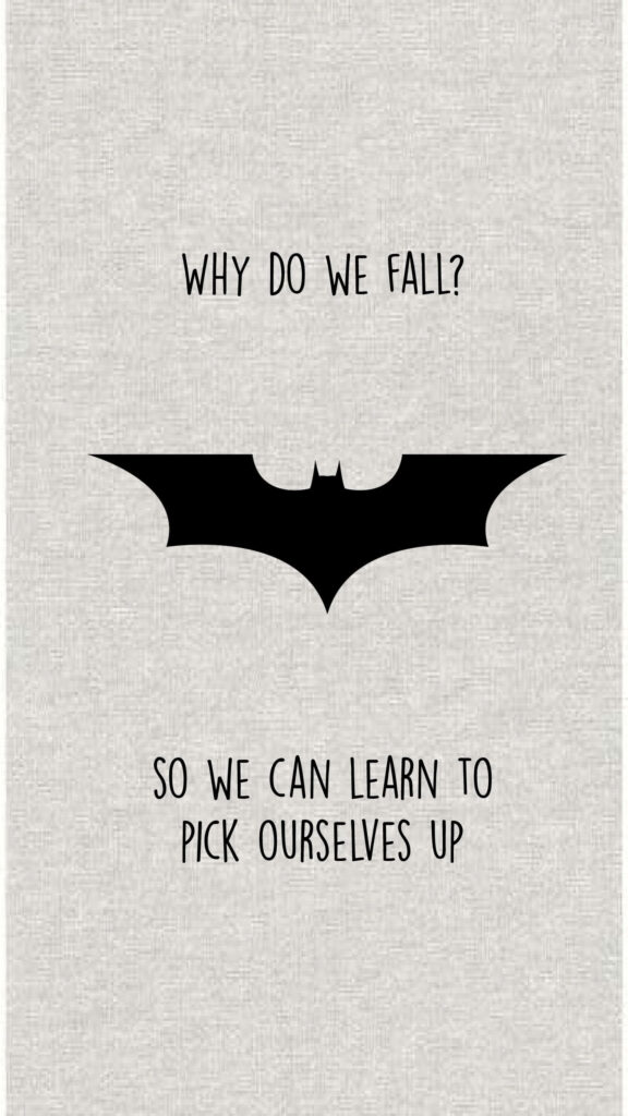 Minimalist Batman Logo Wallpaper with Motivational Quote