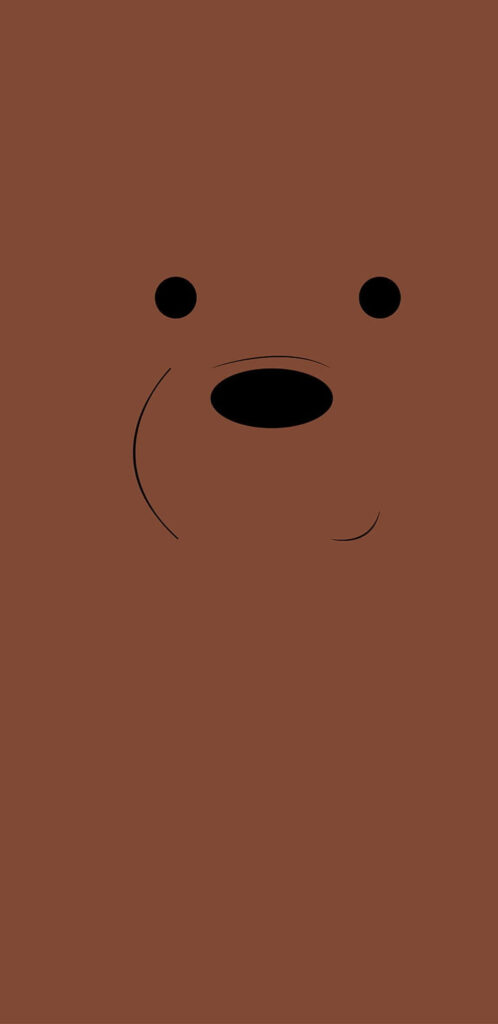 Minimalist Bear Face Wallpaper in Brown - Modern Aesthetic Design