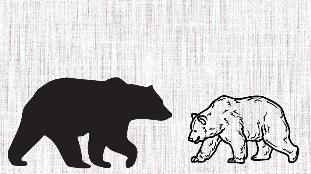 Minimalist Bear Silhouettes Wallpaper: Textured Neutral Background