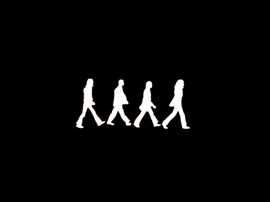 Minimalist Beatles Abbey Road Silhouette Wallpaper Background