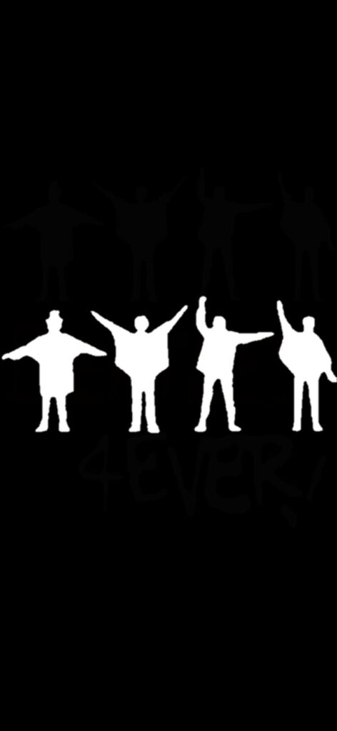 Minimalist Beatles Help! Era Wallpaper - 4EVER on Black Background