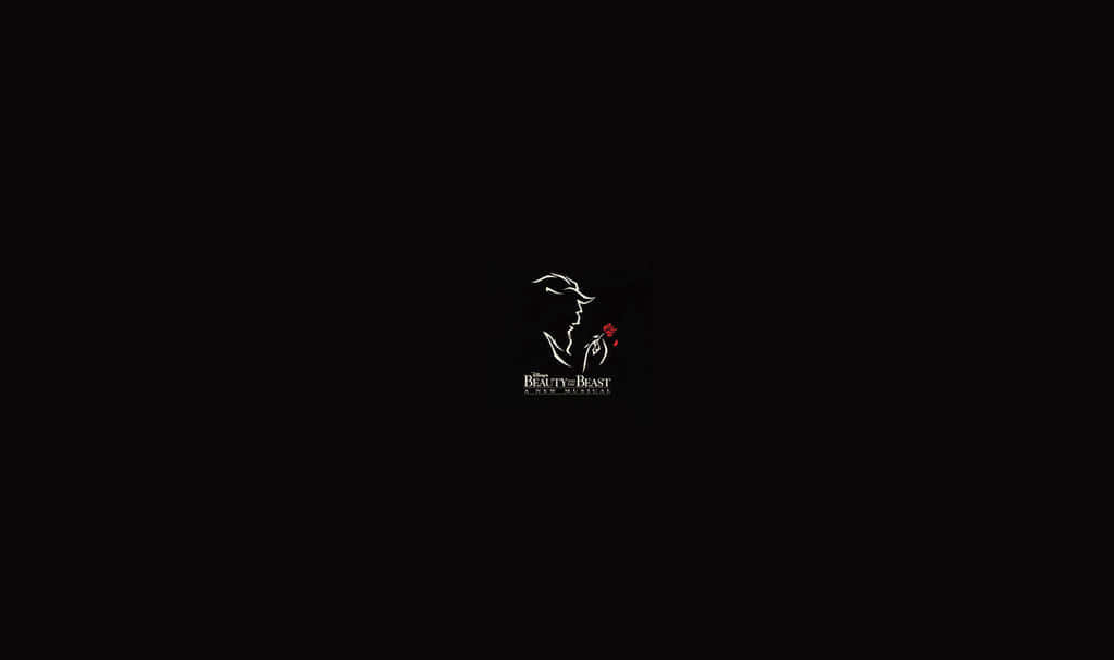 Minimalist Beauty and the Beast Wallpaper: Elegant Faces & Rose Design