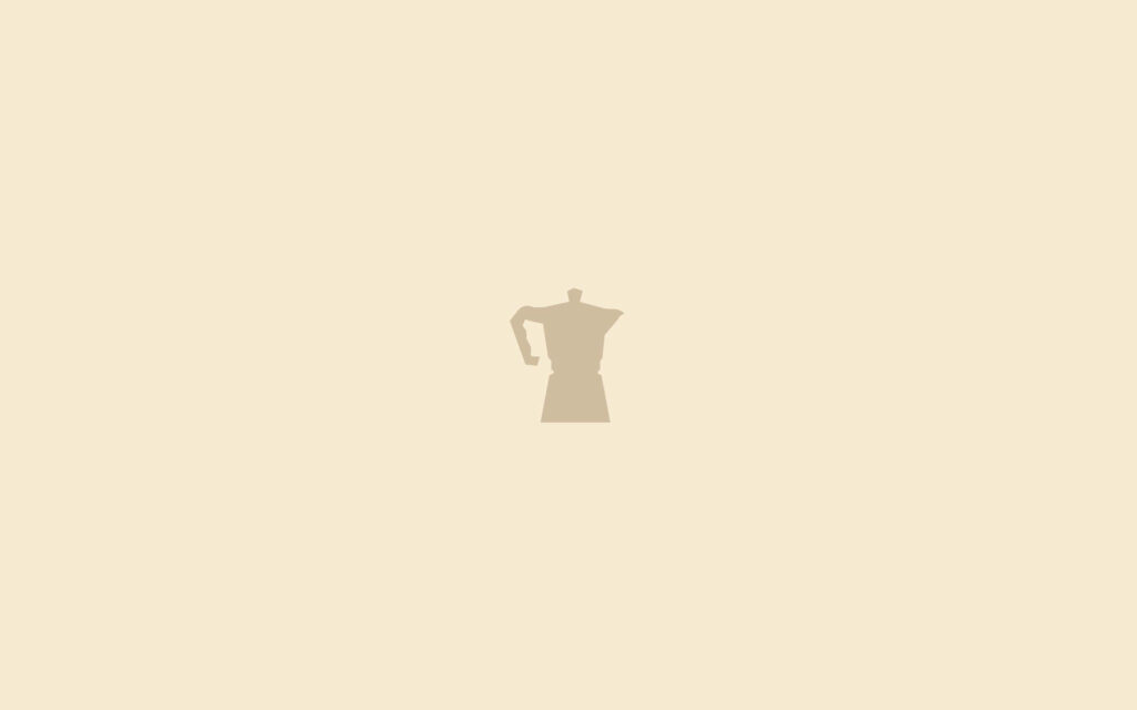 Elegant Minimalist Beige Wallpaper with Classic Coffee Maker Silhouette