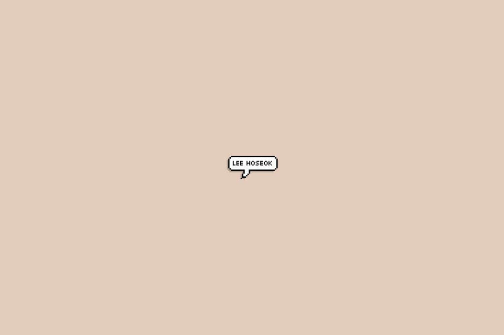 Minimalist Beige Wallpaper with LEE HOSEOK Speech Bubble Design