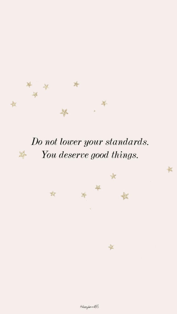Motivational Quote iPhone Wallpaper: Minimalist Beige with Gold Stars