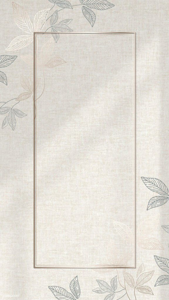 Elegant Minimalist iPhone Wallpaper with Subtle Beige Leaf Design