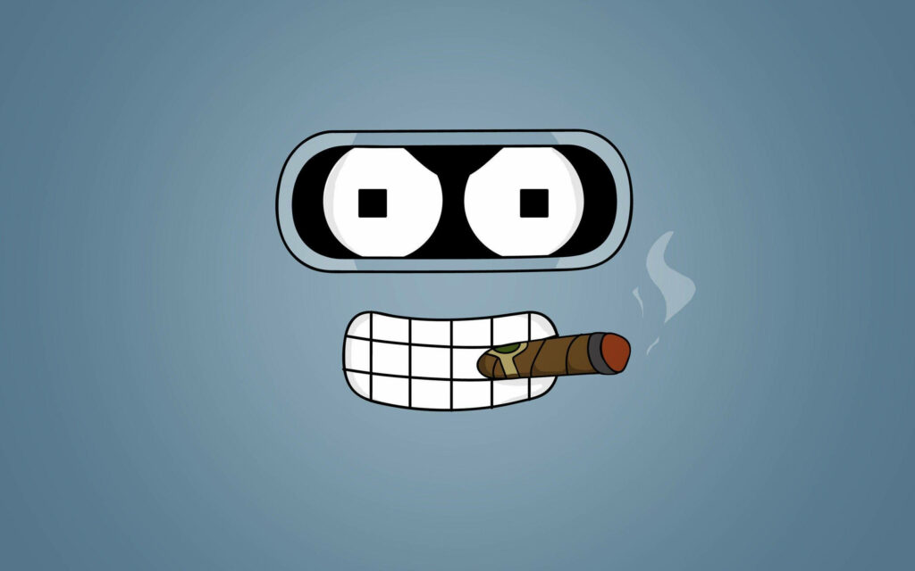 Minimalist Bender Fanart Wallpaper - Futurama Character Design
