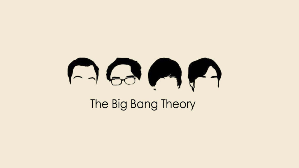 Minimalist Big Bang Theory Wallpaper: Iconic Character Outlines