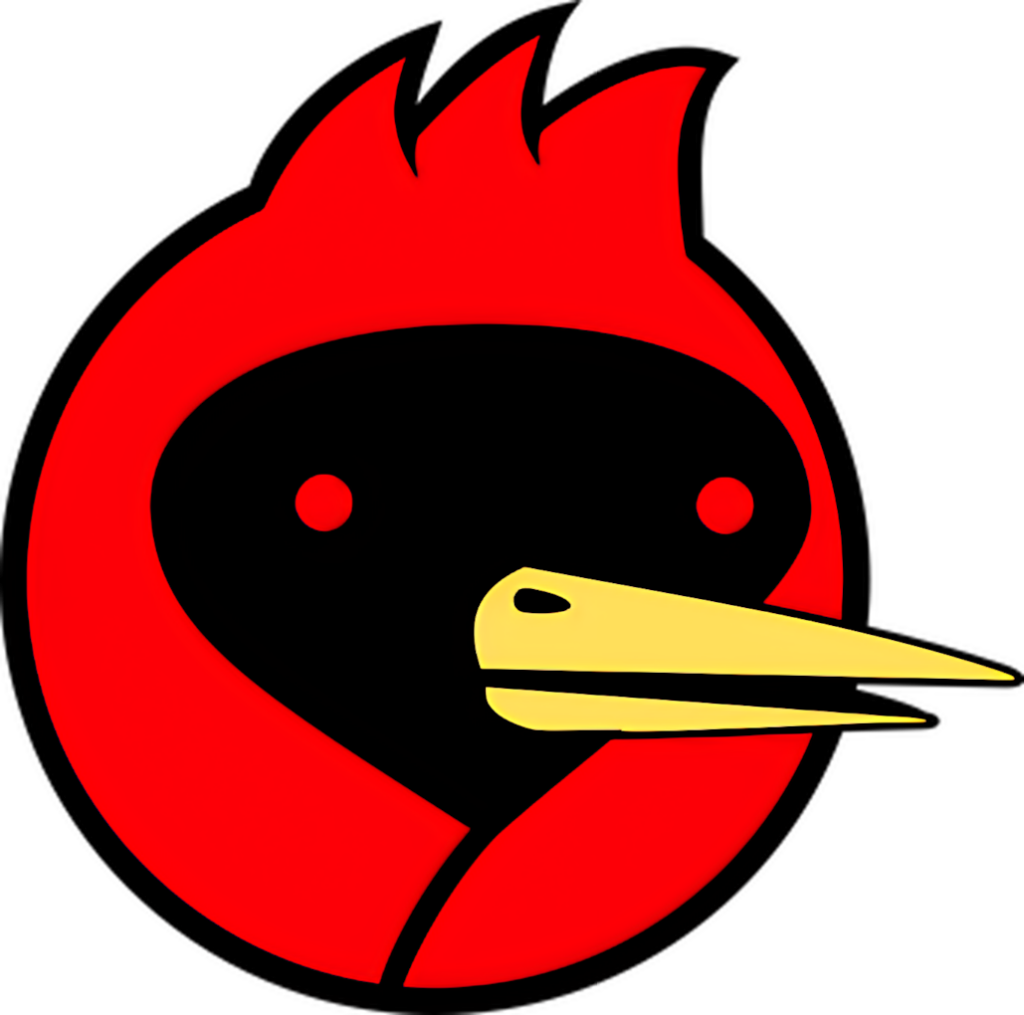 Minimalist Bird Logo Wallpaper - Bold Red & Black Design