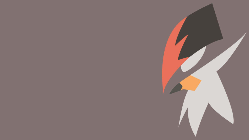 Minimalist Bird Abstract Wallpaper in Taupe & Bold Colors