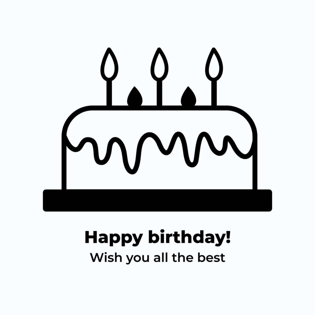 Minimalist Birthday Wallpaper with Cake & Wishes - Happy Birthday!