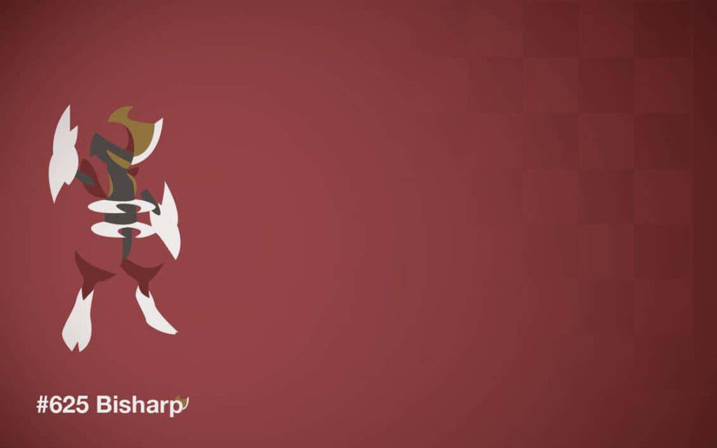 Minimalist Bisharp Wallpaper: Bold Vector on Red Checkered Background