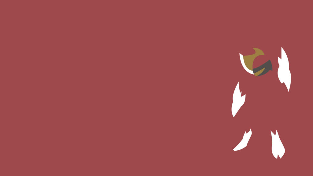 Minimalist Bisharp Wallpaper on Solid Maroon Background
