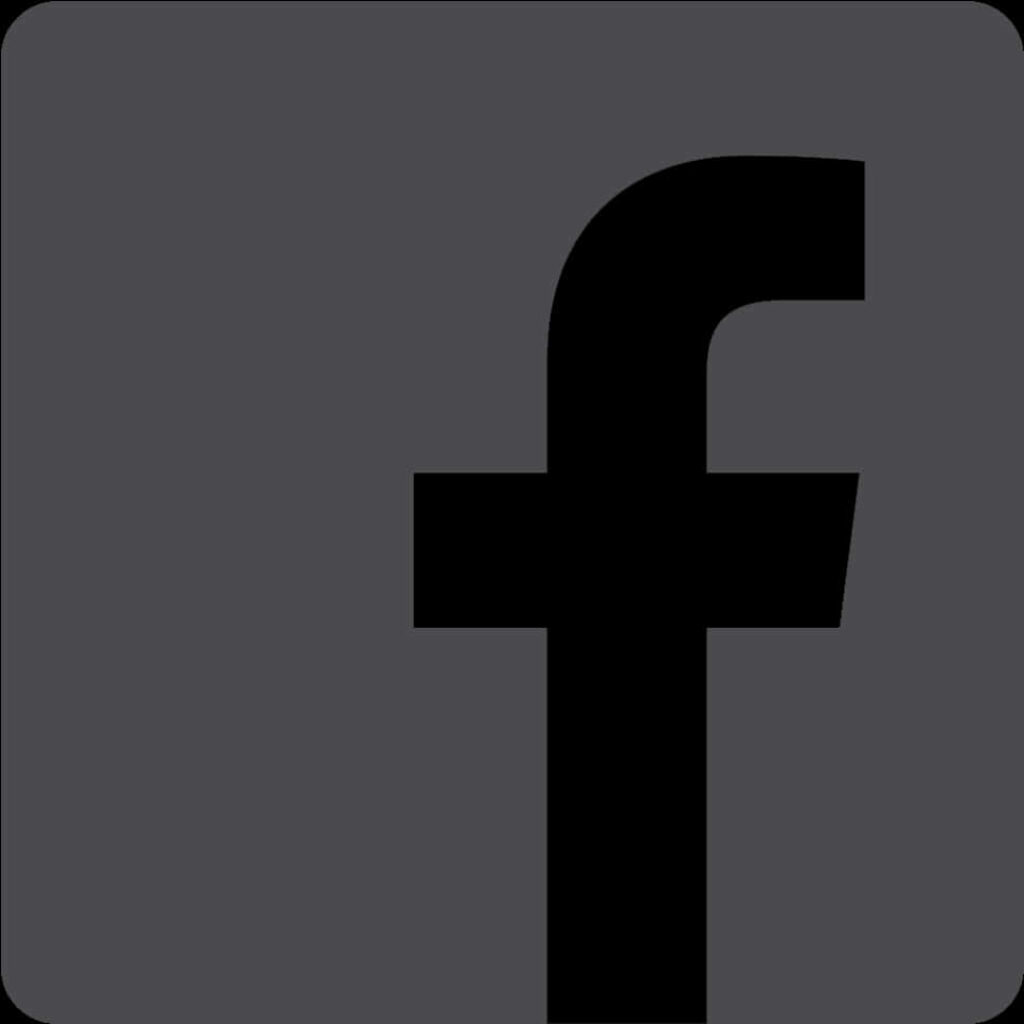 Minimalist Black Facebook Icon Wallpaper on Gray Background