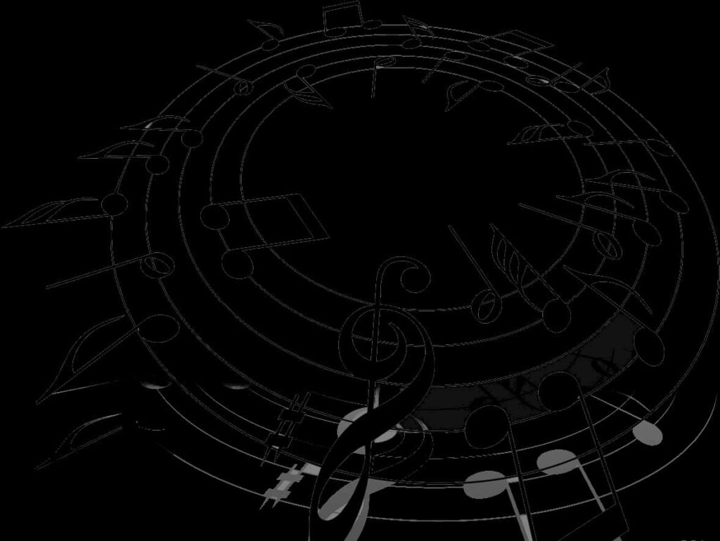 Minimalist Musical Notes Wallpaper: Abstract Spiral Design