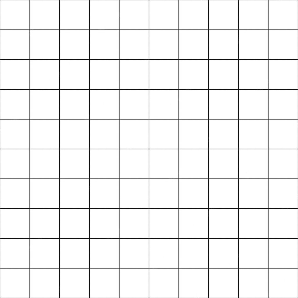 Minimalist monochrome wallpaper with crisp black grid lines forming geometric squares background