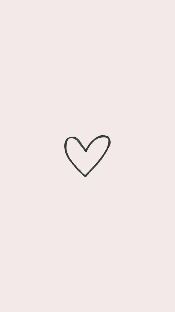 Minimalist Black Heart Wallpaper on Soft Pink Background
