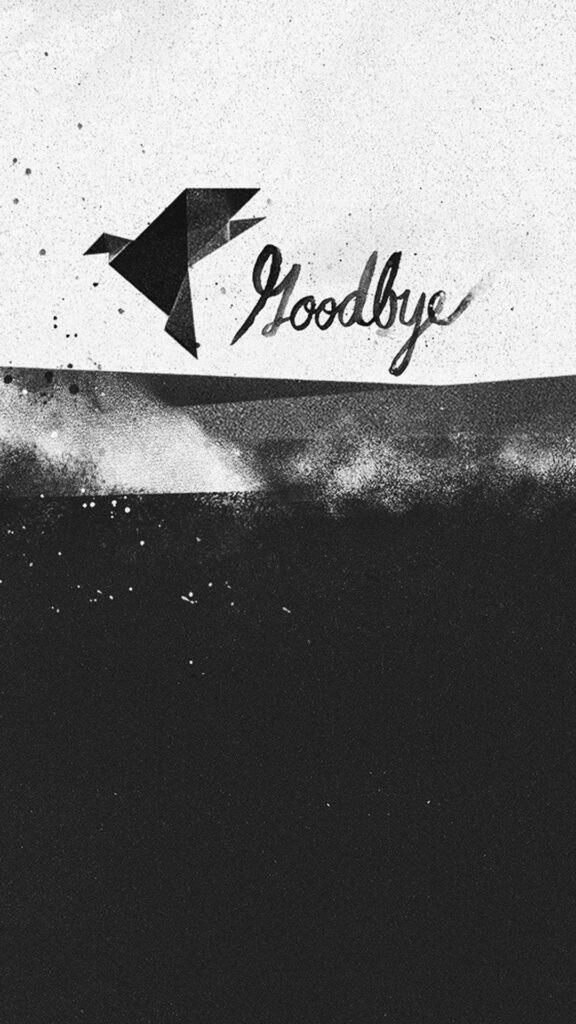 Minimalist Black Origami Bird iPhone Wallpaper: Goodbye in Style