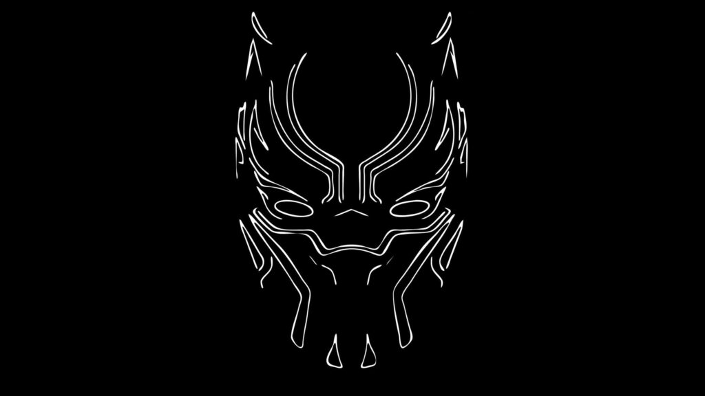 Sleek Black Panther Logo Wallpaper - Minimalist Marvel Design