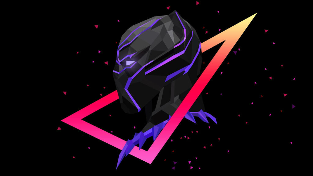 Minimalist Black Panther Wallpaper: Sleek Polygonal Design