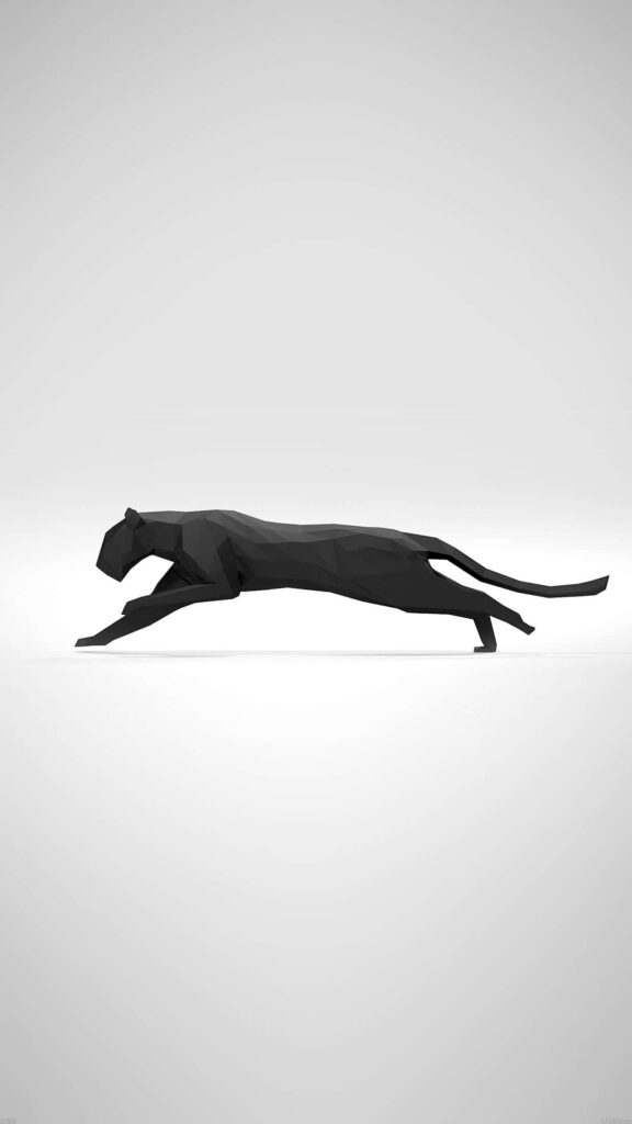 Minimalist Black Panther Wallpaper: Elegant Geometric Art Design