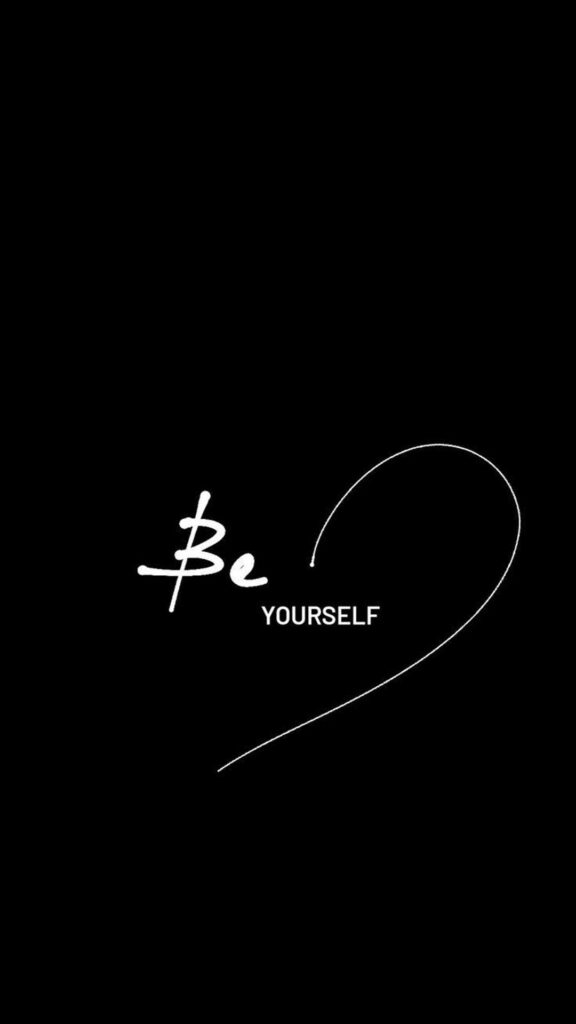 Minimalist Black Phone Wallpaper: Inspiring 'Be YOURSELF' Quote