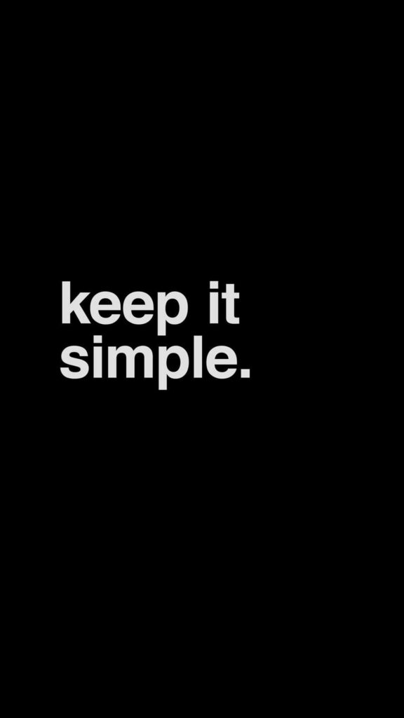 Minimalist Black Phone Wallpaper: 'Keep It Simple' Design