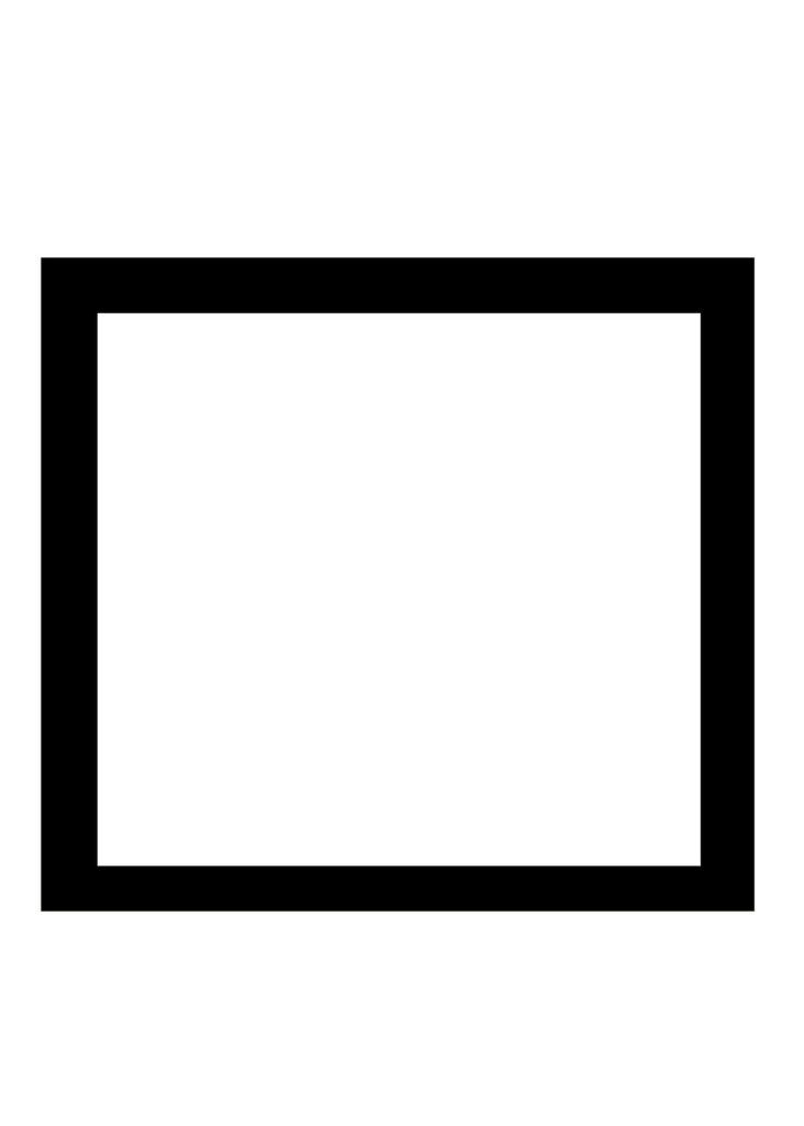 Minimalist high-contrast wallpaper with bold black square frame on white background modern design