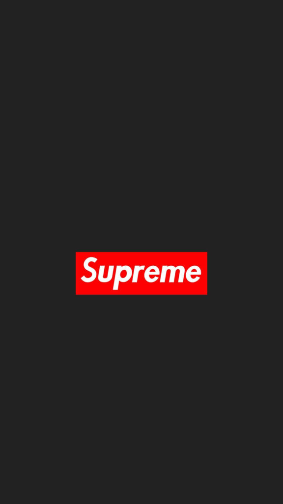 Minimalist Black Wallpaper with Supreme Logo on Red - iPhone Design