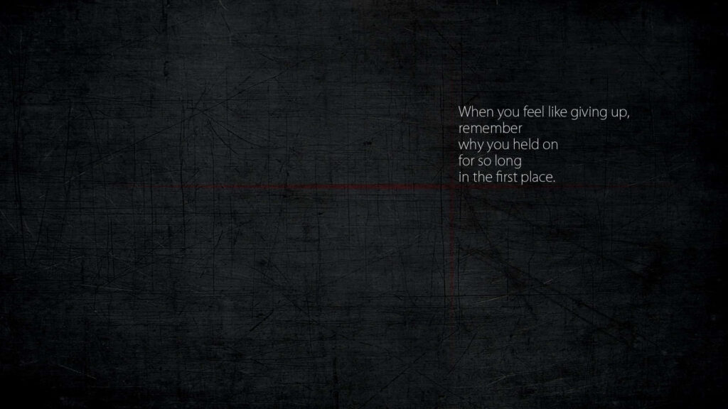 Minimalist Black Wallpaper with Inspirational Perseverance Quote