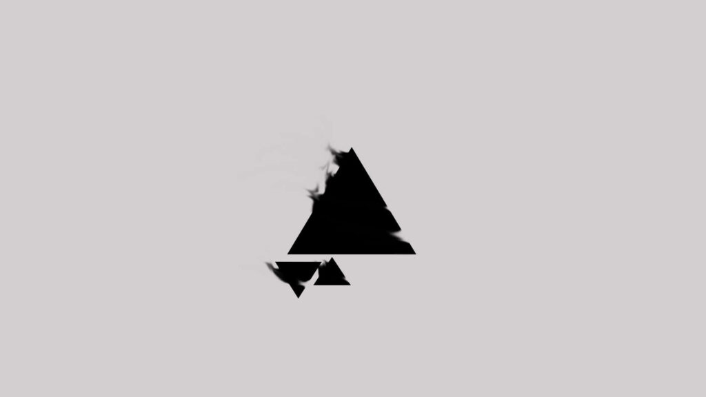 Minimalist Black Triangle Wallpaper: Abstract Movement on Gray