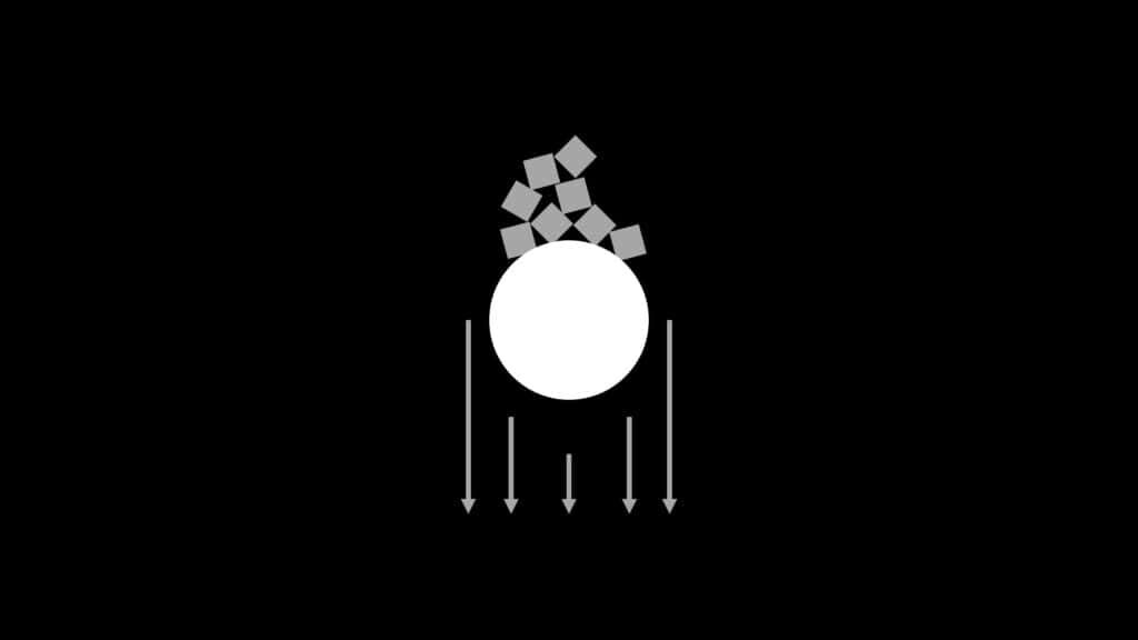 Minimalist Black Background Wallpaper: Central Circle & Gray Boxes