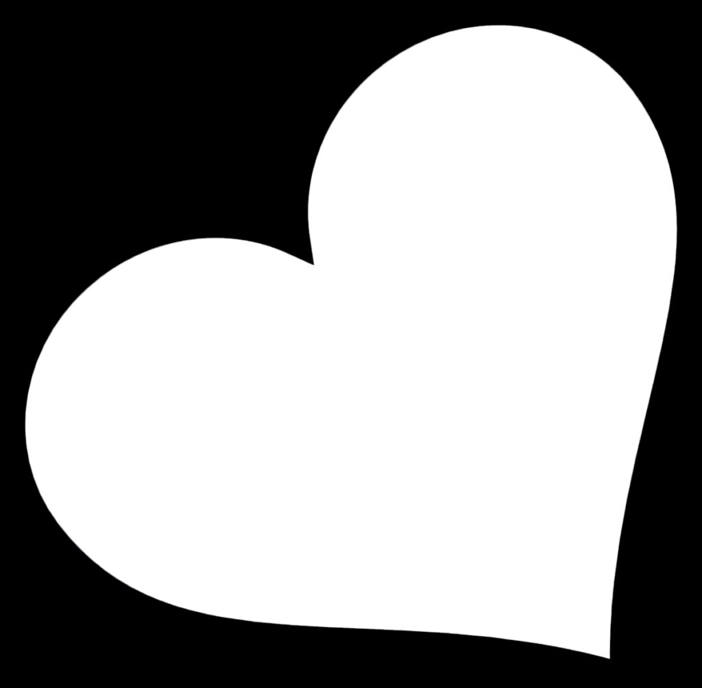 Bold White Heart Minimalist Wallpaper on Solid Black Background