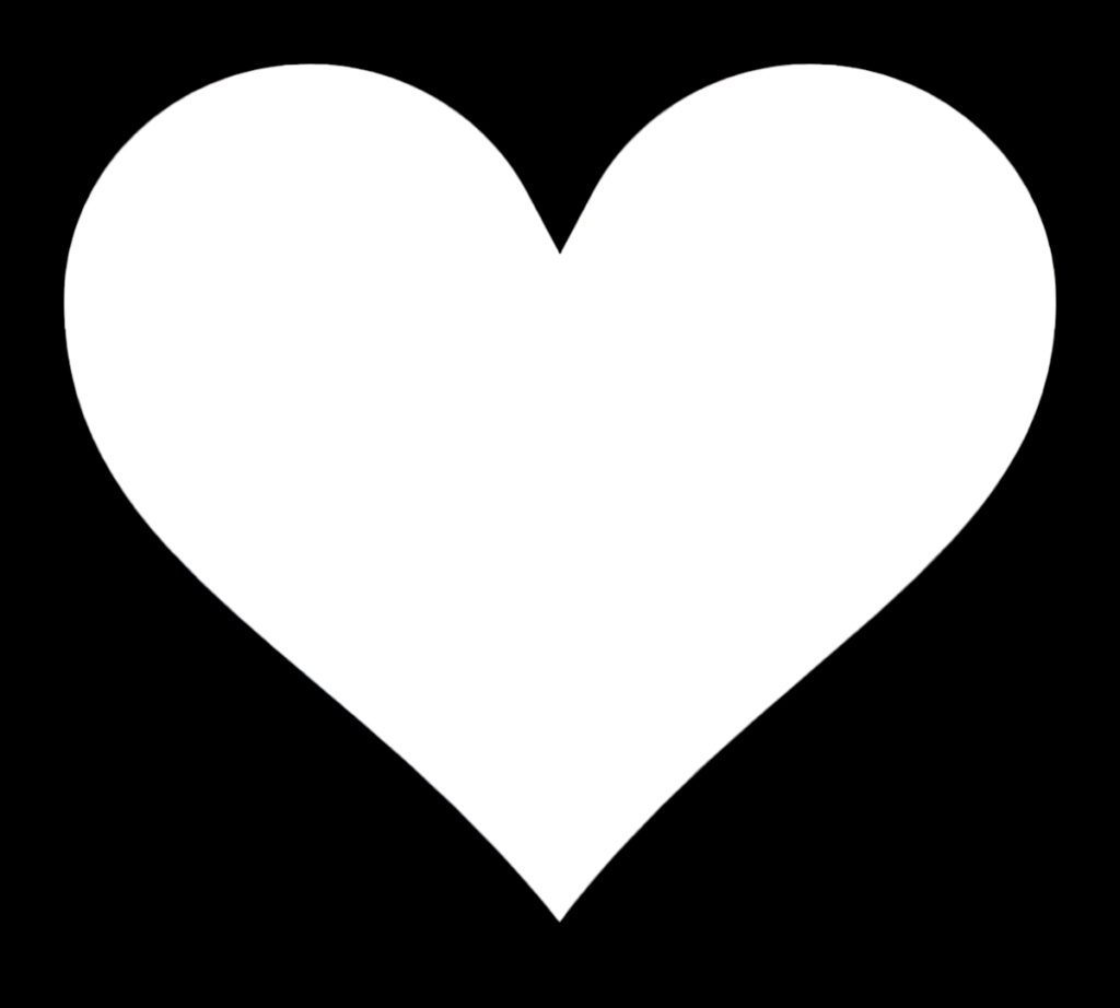 Bold White Heart Minimalist Wallpaper on Black Background