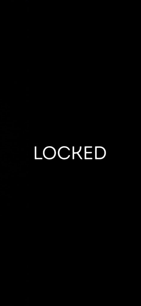 Modern Black Background Wallpaper with Minimalist 'LOCKED' Text