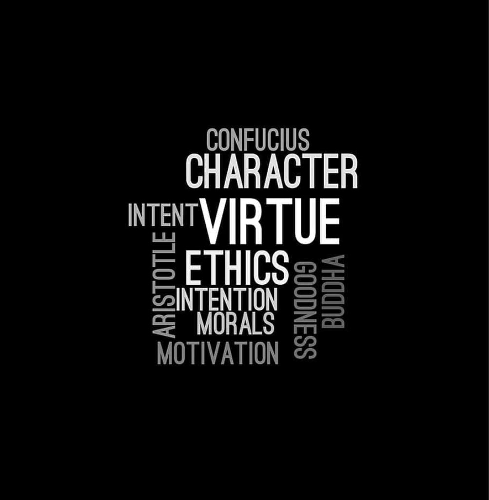 Minimalist Black Wallpaper with White Words on Philosophy & Ethics