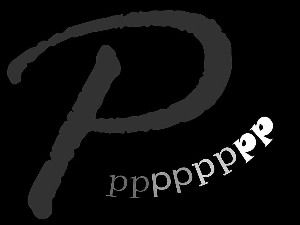 Minimalist Black Wallpaper with Textured 'P' Letter Design