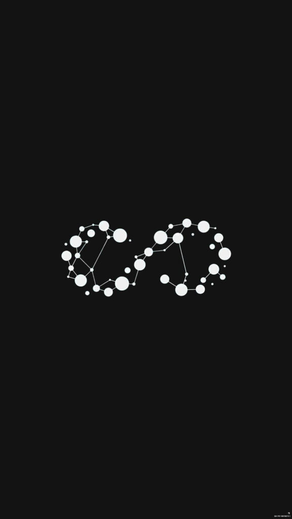 Minimalist Black Wallpaper with White Infinity Symbol Design