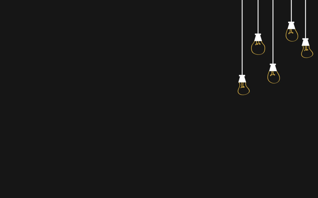 Minimalist Black Wallpaper with White Lightbulbs Design