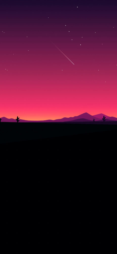 Minimalist Black and Red Twilight Wallpaper for AMOLED Displays