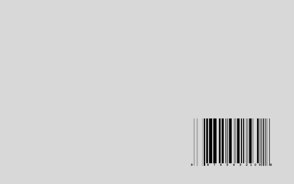 Minimalist black and white barcode wallpaper on smooth light gray background for clean workspace
